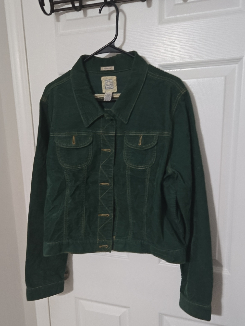 Old Navy Dark Green Corduroy Jean Jacket